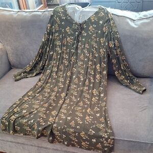 Skye's the Limit Olive Floral Dress 2X